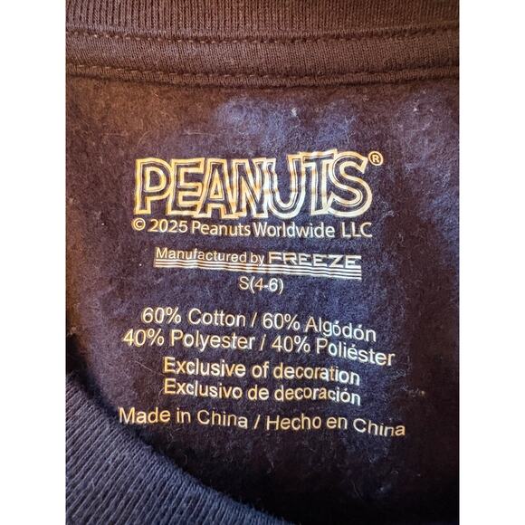 PEANUTS EMBROIDERED SNOOPY AND GANG SCREENPRINT SWEATSHIRT SIZE SAND - Picture 3 of 3